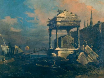 Capriccio mit einem Grabmal